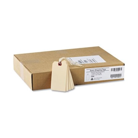Avery Dennison Avery, Strung Shipping Tags, 13pt. Stock, 4 3/4 X 2 3/8, Manila, 1000PK 12505